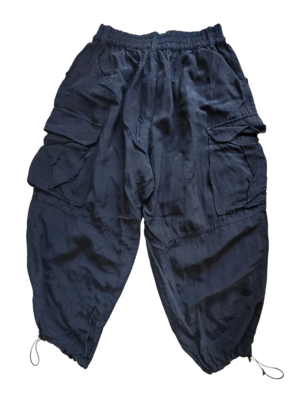 Zara Oversized Wide Leg Baggy Cargo Pants Black Womens Medium Streetwear